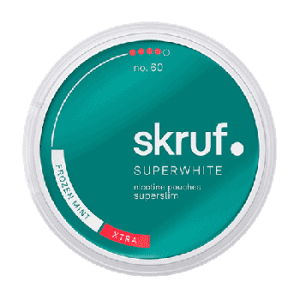 skruf super white frozen mint xtra strong nicotine pouches