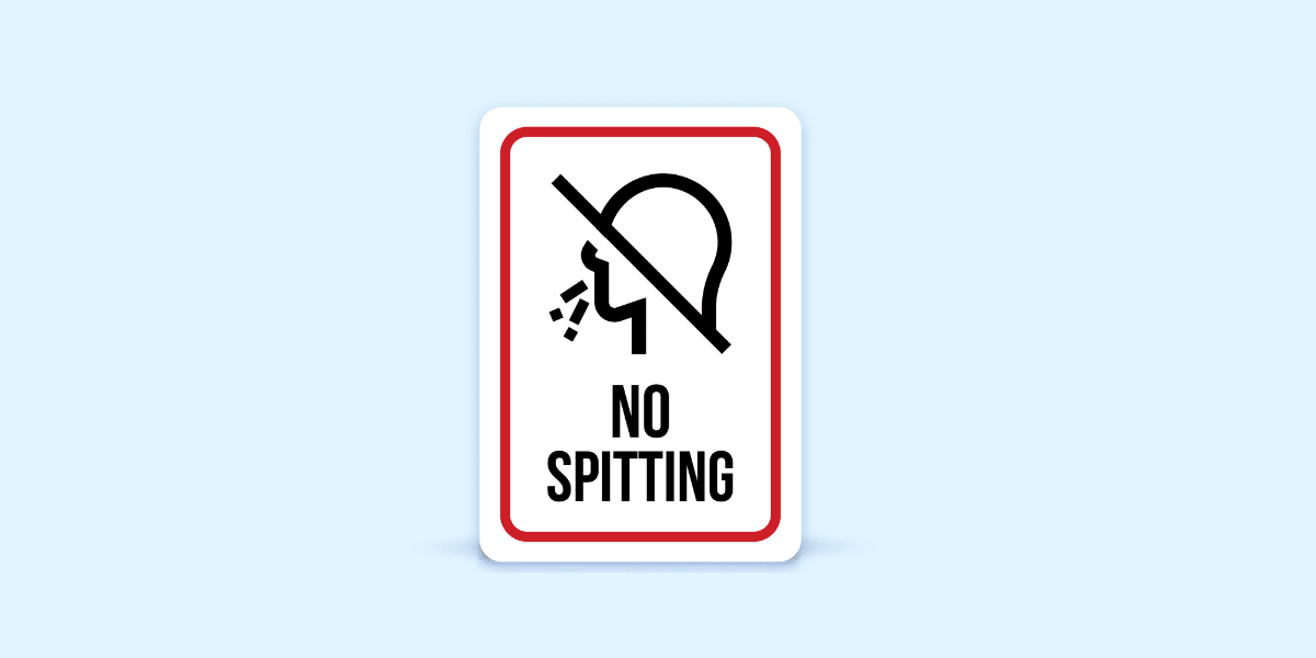 No Spitting sign