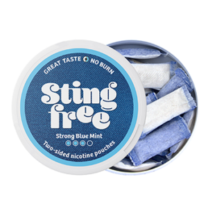 sting free strong blue mint nicotine pouches snus